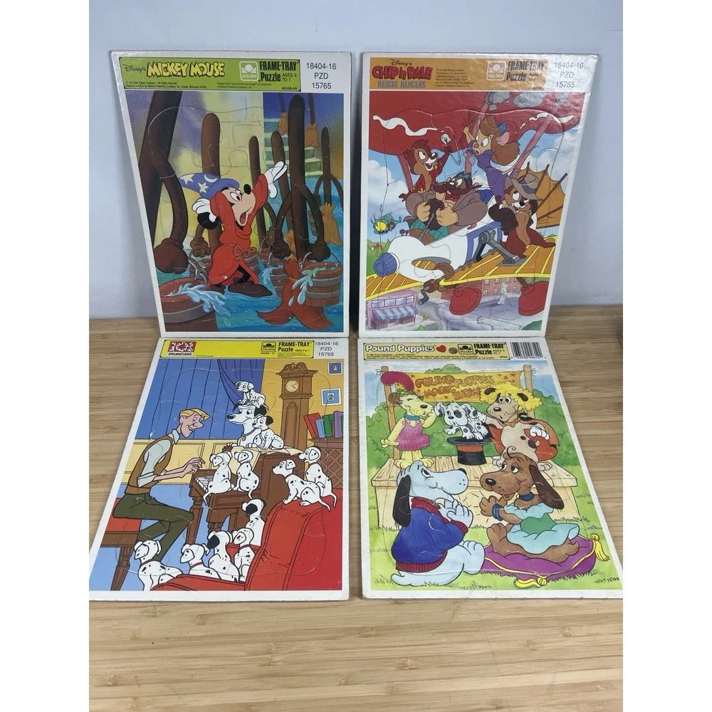 Disney Frame‎ Tray Puzzle Lot Mickey DuckTales Little Mermaid Beauty Beast